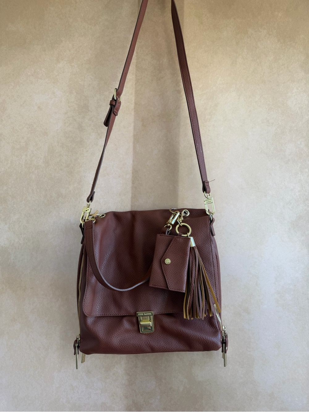 Steve Madden Brown Leather Tassel Shoulder Bag
